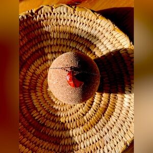 Fire Quartz Crescent Moon Necklace